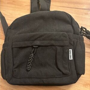 Black Corduroy Backpack